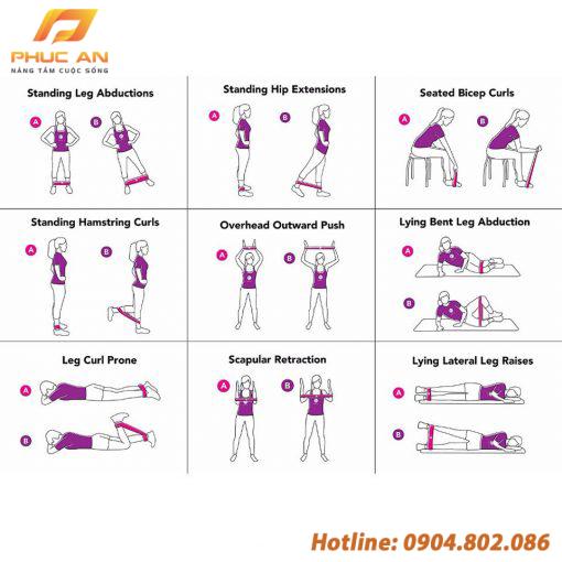 Bộ 6 dây tập thể dục đàn hồi cao cấp Aolikes AL3601