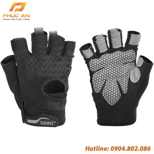 Bộ đôi găng tay nửa ngón tập thể dục thể thao Aolikes AL113