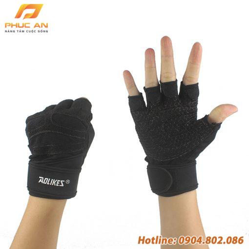 Bộ đôi găng tay tập GYM có cuốn cổ tay Aolikes AL109