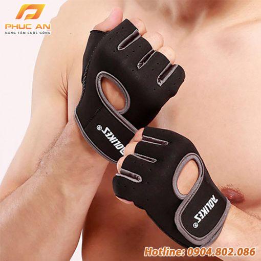 Bộ đôi găng tay nửa ngón tập gym, thể thao Aolikes AL1678