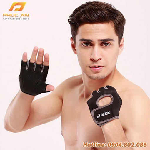 Bộ đôi găng tay nửa ngón tập gym, thể thao Aolikes AL1678