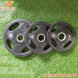 Bánh tạ thép bọc cao su (tạ miếng 4 lỗ)